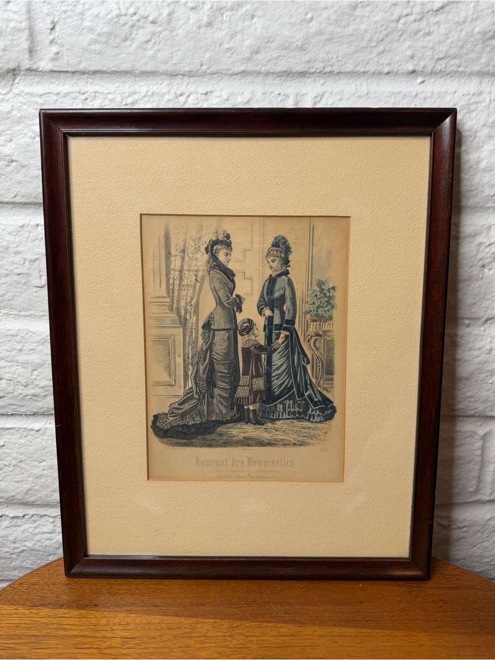 Journal Des Demoiselles, Antique French Fashion Print, Chromolithograph, 1800s